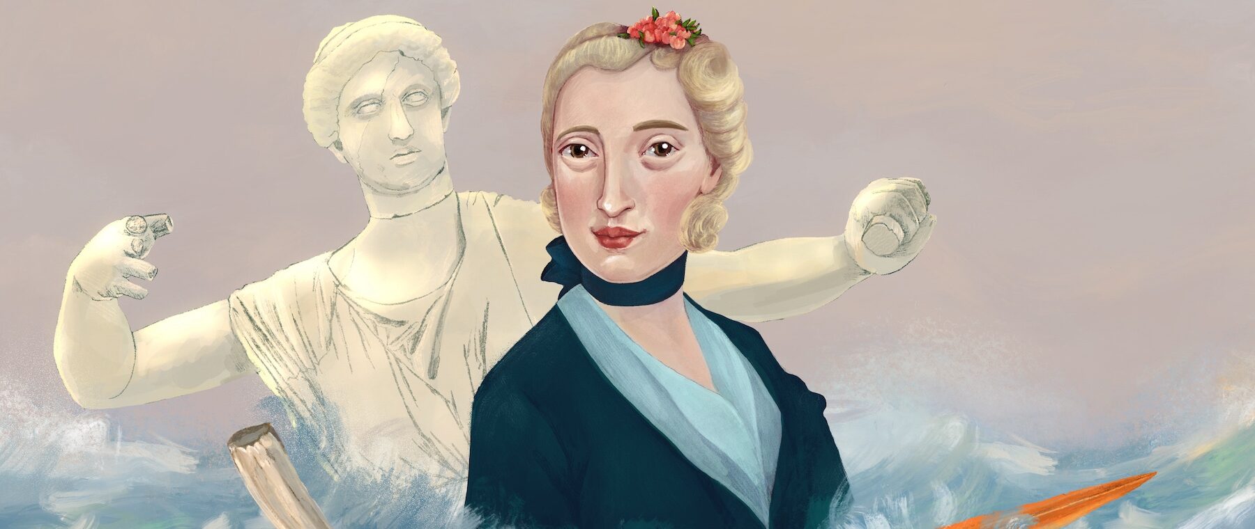"Agnesi i Medelhavet". DAO på Medelhavsmuseet. Illustration: Elin Eplet Sandström
